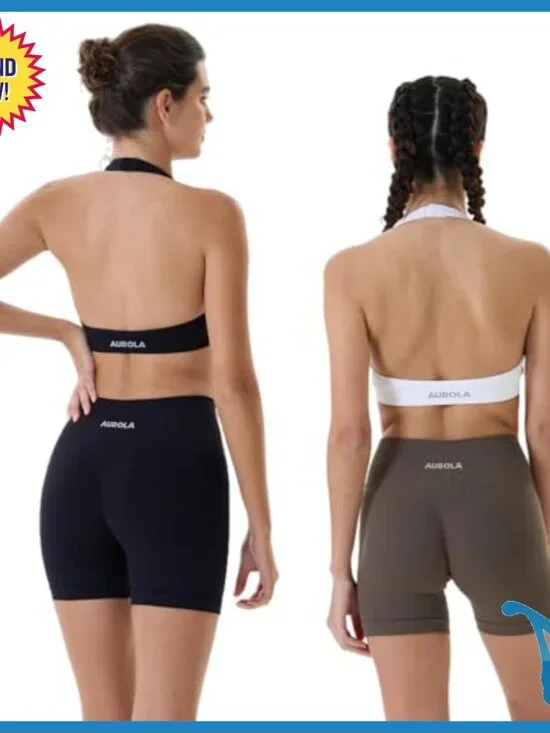 High Waist Tummy Control Workout Shorts Seamless Ribbed Activewear
